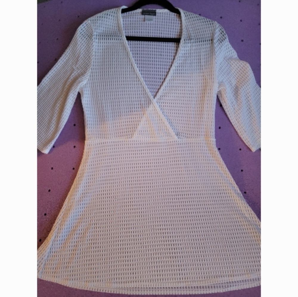 Jordan Taylor White Textured Knit Top